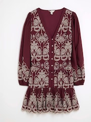 River Island Red Broiderie Shirt Dress - Image 8 of 9