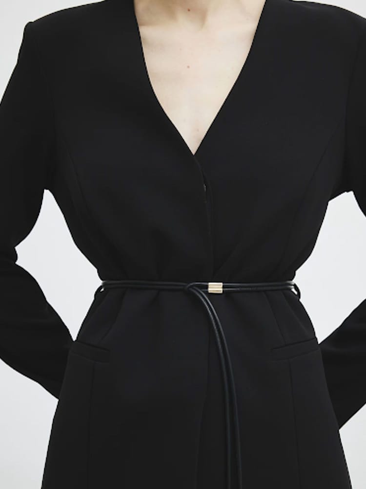 River Island Black Belted Blazer - Image 2 of 6 River Island Black Belted Blazer - Image 2 of 6