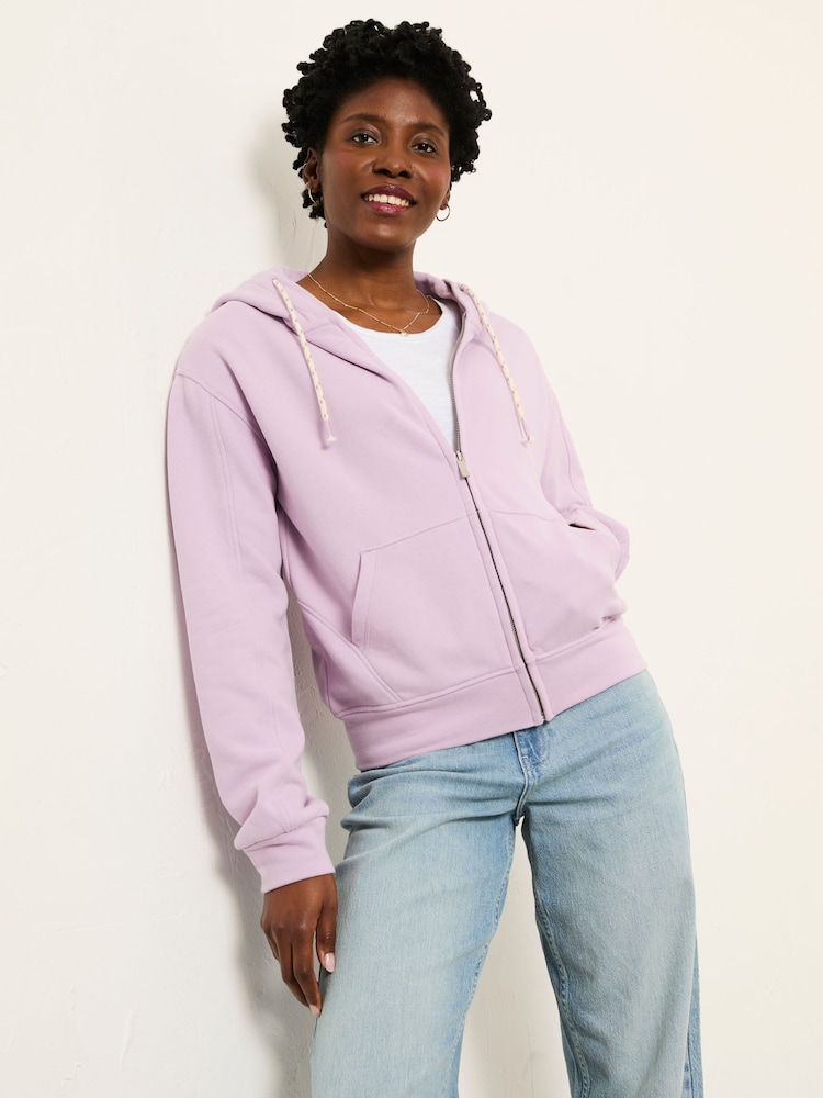 FatFace Flora Lilac Purple Zip Through Hoodie - Image 1 of 6 FatFace Flora Lilac Purple Zip Through Hoodie - Image 1 of 6