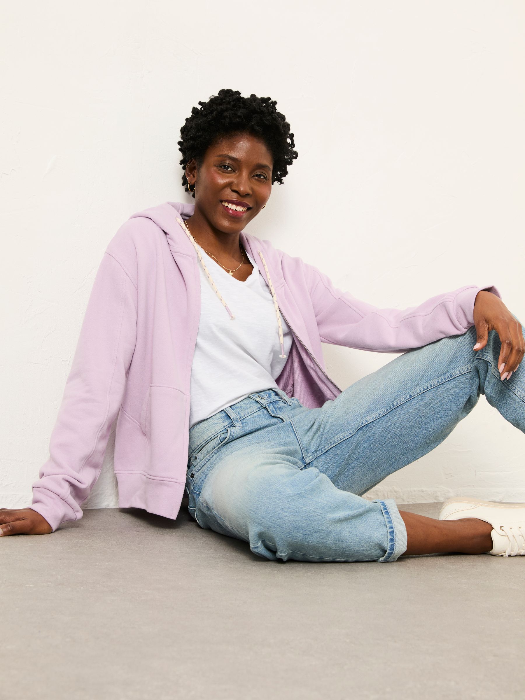 Buy FatFace Flora Lilac Purple Zip Through Hoodie from the Next UK
