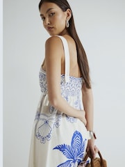 River Island Blue Palm Printed Maxi Dress - Image 2 of 5
