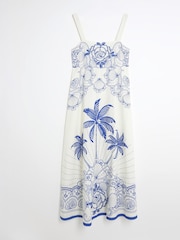 River Island Blue Palm Printed Maxi Dress - Image 5 of 5