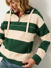 FatFace Airlie Green 1988 Stripe Hoodie - Image 3 of 6