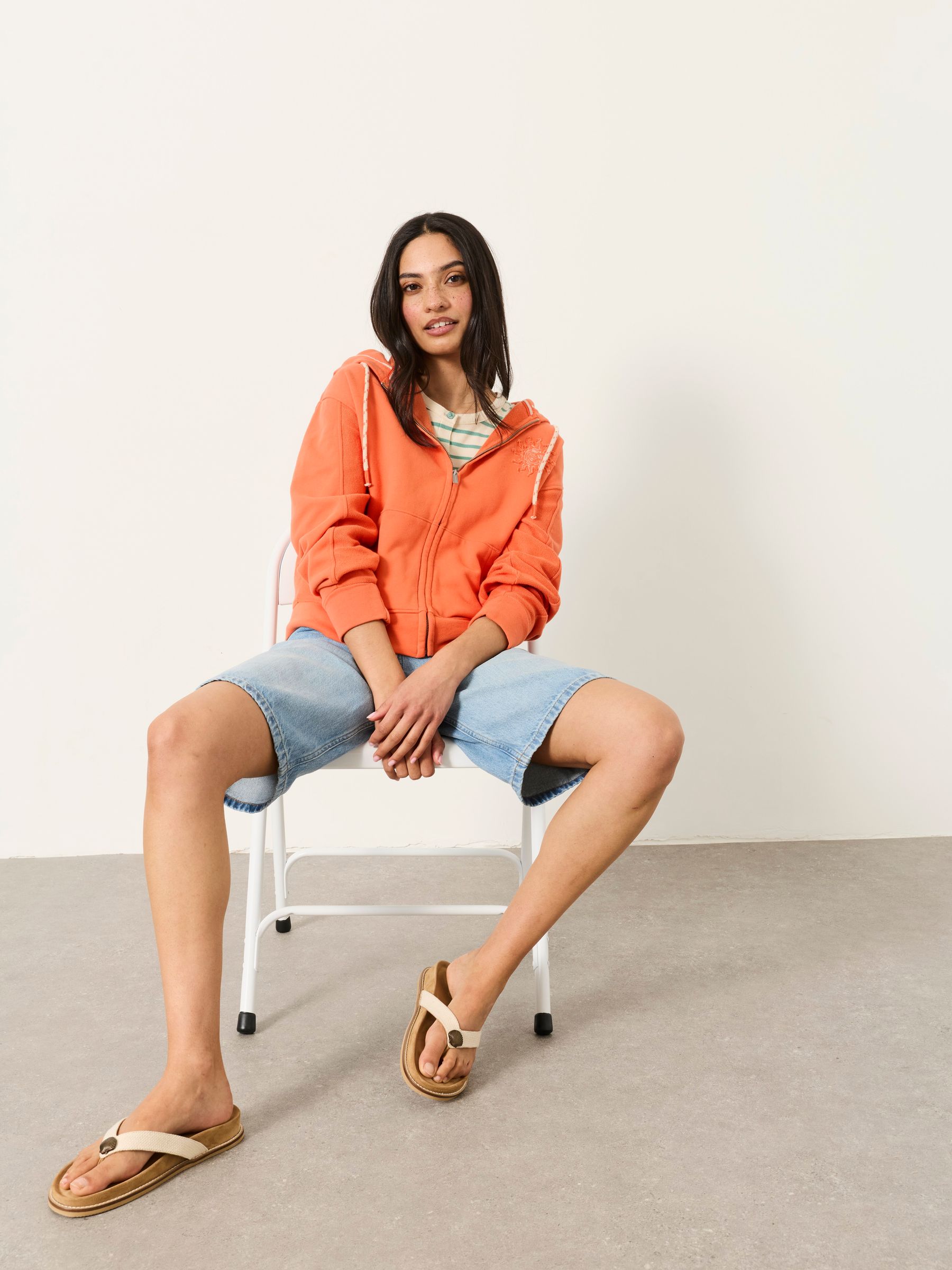 Buy FatFace Flora Orange Graphic Zip Through Hoodie from Next USA