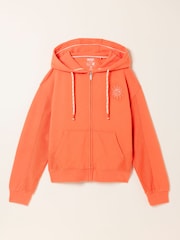 FatFace Flora Orange Graphic Zip Through Hoodie - Image 6 of 7