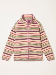 FatFace Libby Purple Stripe Zip Through Fleece - Image 5 of 5