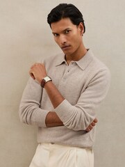 Reiss Oatmeal Daunton Polo Shirt - Image 1 of 6