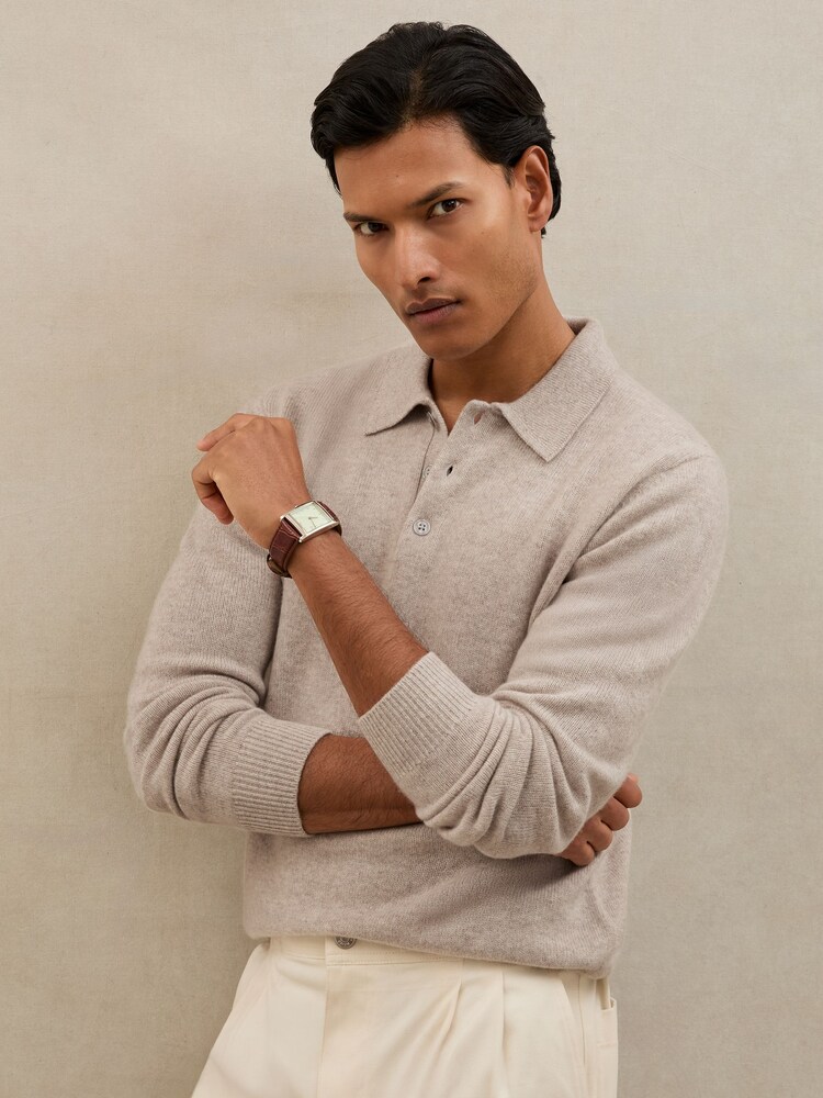 Reiss Oatmeal Daunton Polo Shirt - Image 1 of 6