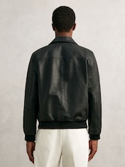 Reiss Purleigh Grained Leather Zip Through Jacket - Slika 8 iz 9