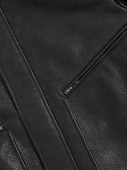 Reiss Purleigh Grained Leather Zip Through Jacket - Slika 9 iz 9
