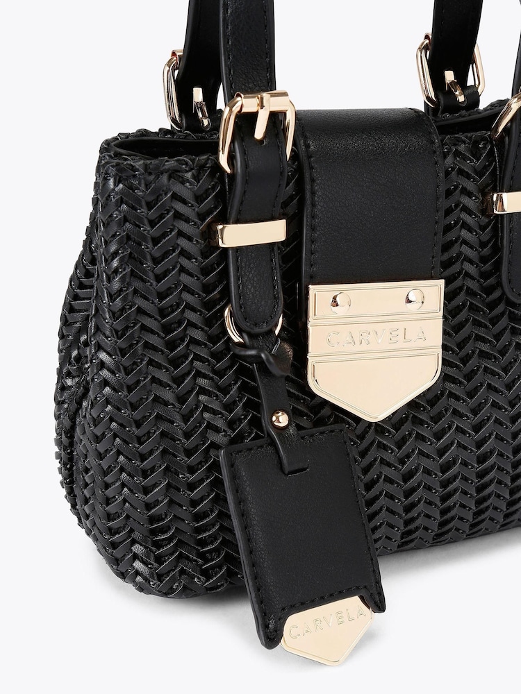 Carvela Maria Micro Weave Black Bag - Image 5 of 5 Carvela Maria Micro Weave Black Bag - Image 5 of 5