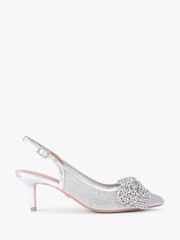 Carvela Chrome Chiara Bow Sling Shoes - Imagem 1 de 4