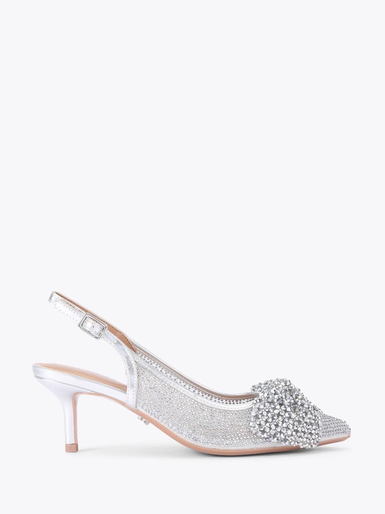 Carvela Chrome Chiara Bow Sling Shoes - Imagem 1 de 4