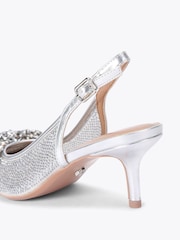 Carvela Chrome Chiara Bow Sling Shoes - Imagem 3 de 4