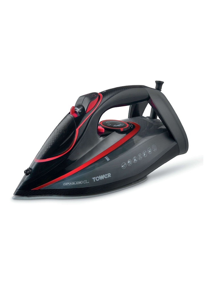 Tower Red Black Steam Iron with Ceramic Soleplate - Image 1 of 6