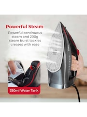 Tower Red Black Steam Iron with Ceramic Soleplate - Image 6 of 6