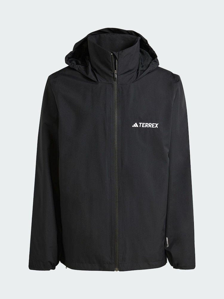 adidas Black Terrex Multi Essentials 2 Layer Rain Jacket - Image 6 of 6