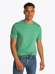 Tommy Hilfiger Green Contrast Monogram Embroidery T-Shirt - Image 1 of 6