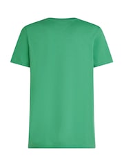 Tommy Hilfiger Green Contrast Monogram Embroidery T-Shirt - Image 6 of 6