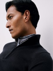 Reiss Navy Royal Atelier 100% Cashmere Half-Zip Jumper - Image 3 of 6