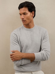 Reiss Soft Grey Melange Monarch Jumper - Image 1 of 6