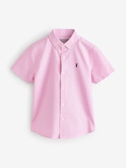 Pink Short Sleeve Stag Embroidered Shirt - Image 1 of 1