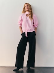 Nothing Ordinary Pink V-Neck Luxe Jersey Scarf Sweatshirt - Image 2 of 6