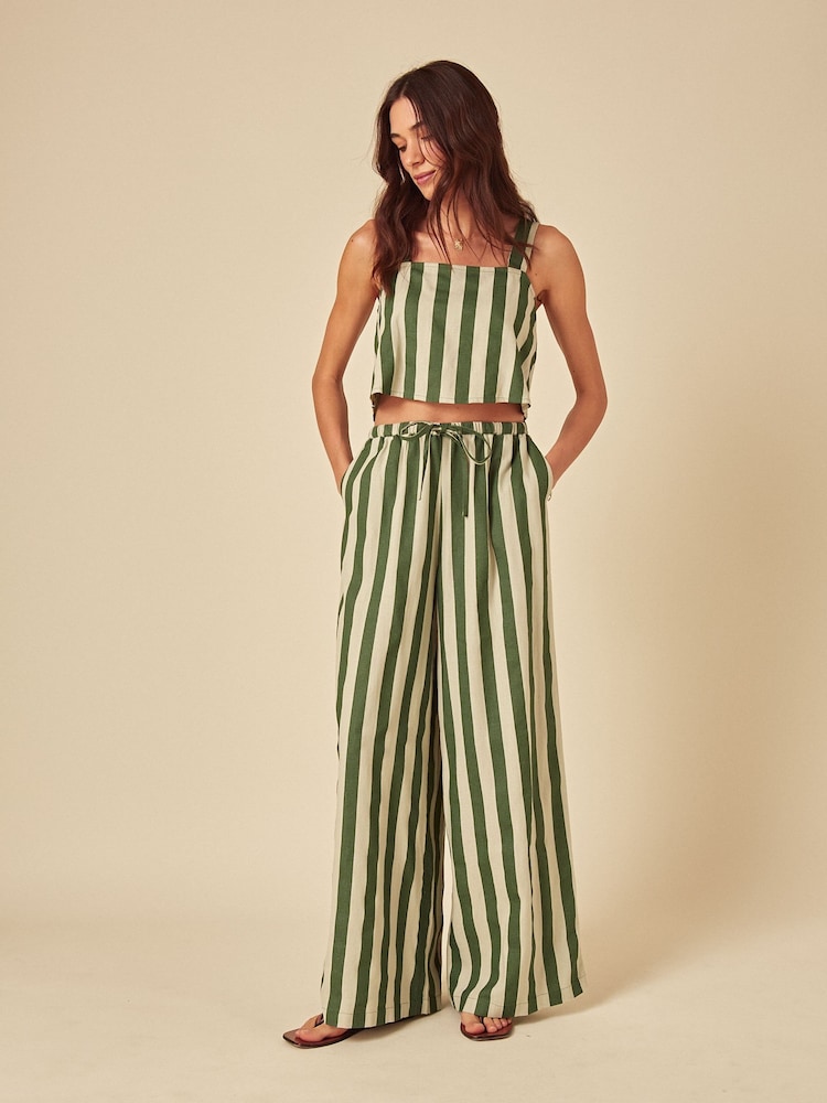 Nobodys Child Pippa Striped Linen Blend Top - Imagem 1 de 4