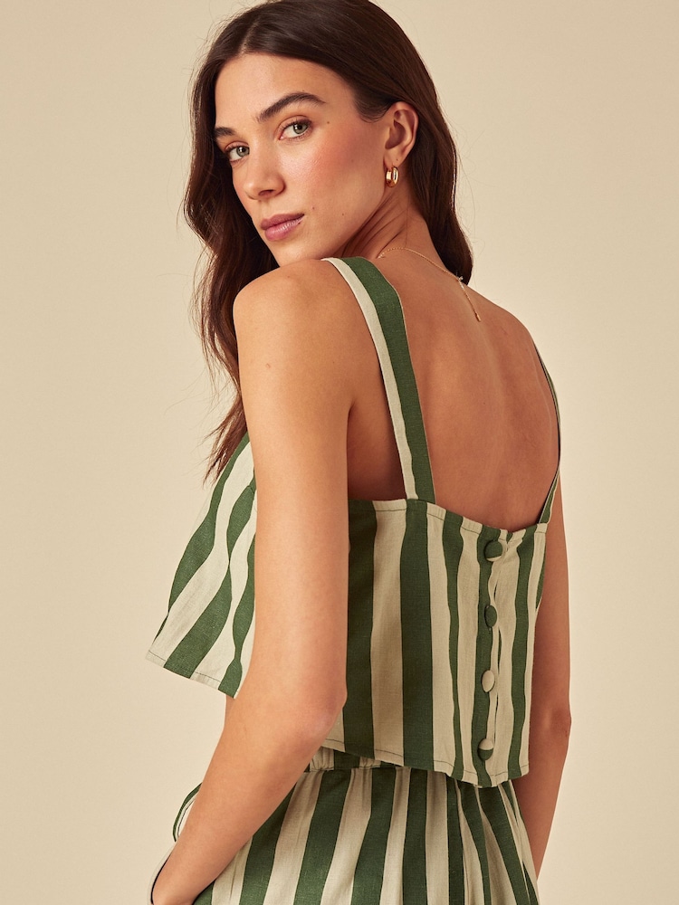 Nobodys Child Pippa Striped Linen Blend Top - Imagem 2 de 4