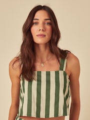 Nobodys Child Pippa Striped Linen Blend Top - Imagem 4 de 4