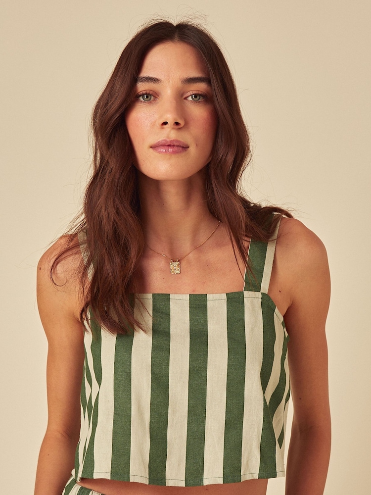 Nobodys Child Pippa Striped Linen Blend Top - Imagem 4 de 4