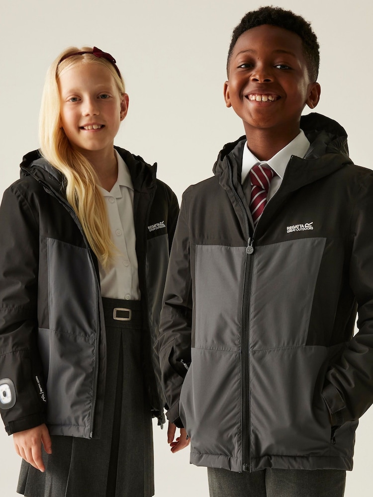 Regatta Black Beamz Britelight Waterproof Jacket - Image 1 of 9 Regatta Black Beamz Britelight Waterproof Jacket - Image 1 of 9