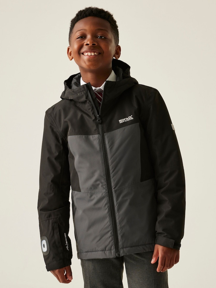 Regatta Black Beamz Britelight Waterproof Jacket - Image 2 of 9 Regatta Black Beamz Britelight Waterproof Jacket - Image 2 of 9