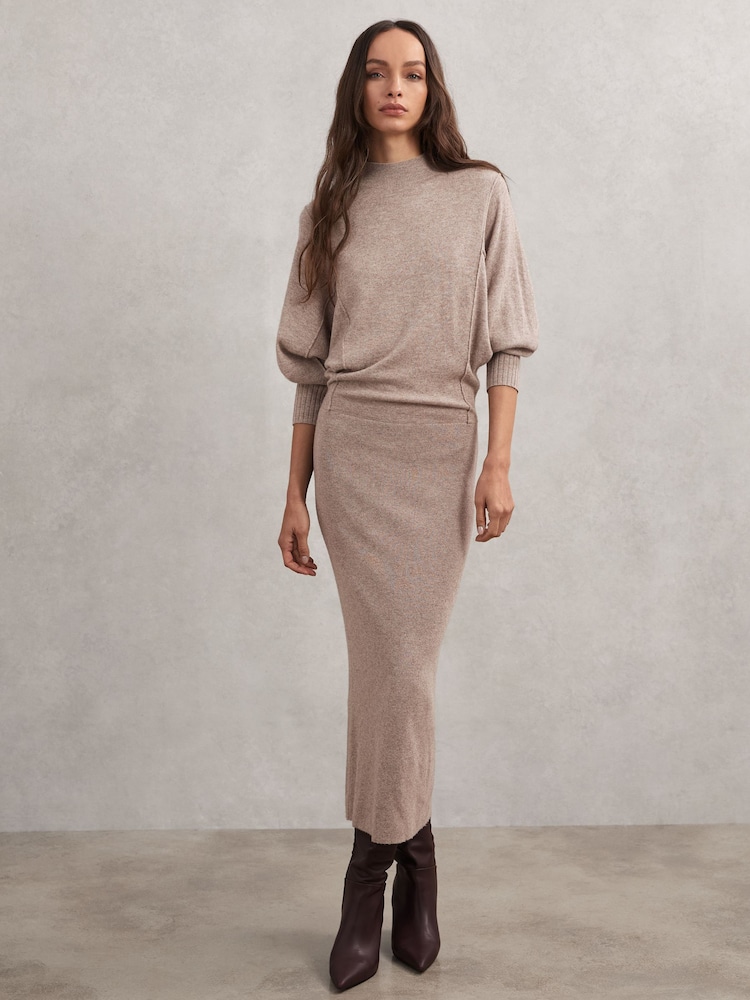 neutral knitted dress Neutral knit Maxi dress