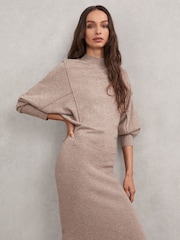 Neutro - Reiss Suni Wool-Blend Alto-Neck Knitted Dress with Cashmere - Imagen 4 de 7