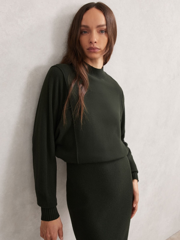 green emerald velvet dress Zero-Waste Dress in Palmer Green Wool Blend – Made X Hudson