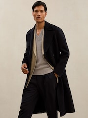 Atelier Heather Oatmeal Donside Atelier 100% Cashmere V-Neck Jumper - Image 3 of 6