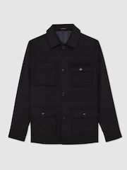 Reiss Navy Prancing Atelier 100% Cashmere Field Jacket - Image 2 of 7