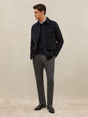 Reiss Navy Prancing Atelier 100% Cashmere Field Jacket - Image 3 of 7