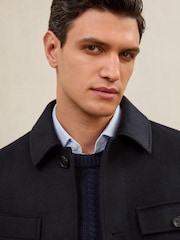 Reiss Navy Prancing Atelier 100% Cashmere Field Jacket - Image 4 of 7