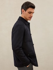 Reiss Navy Prancing Atelier 100% Cashmere Field Jacket - Image 5 of 7
