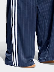 adidas Originals Blue/White Soccer Summer Satin Pinstripe Wide Leg Trousers - Image 5 of 6