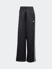 adidas Originals Black/White Soccer Summer Satin Pinstripe Wide Leg Trousers - Image 5 of 6