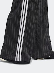 adidas Originals Black/White Soccer Summer Satin Pinstripe Wide Leg Trousers - Image 6 of 6