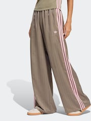 adidas Originals Green Soccer Summer Satin Pinstripe Wide Leg Trousers - Image 1 of 6