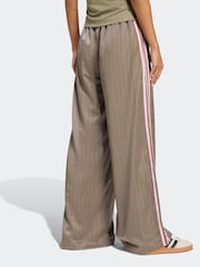adidas Originals Green Soccer Summer Satin Pinstripe Wide Leg Trousers - Image 2 of 6