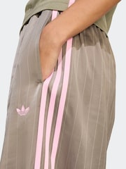 adidas Originals Green Soccer Summer Satin Pinstripe Wide Leg Trousers - Image 4 of 6