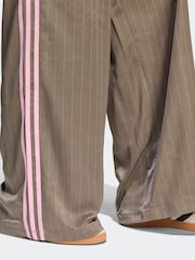 adidas Originals Green Soccer Summer Satin Pinstripe Wide Leg Trousers - Image 5 of 6