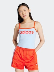adidas Originals Blue/Orange Soccer Summer Binding Vest Top - Image 1 of 6