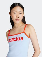 adidas Originals Blue/Orange Soccer Summer Binding Vest Top - Image 4 of 6